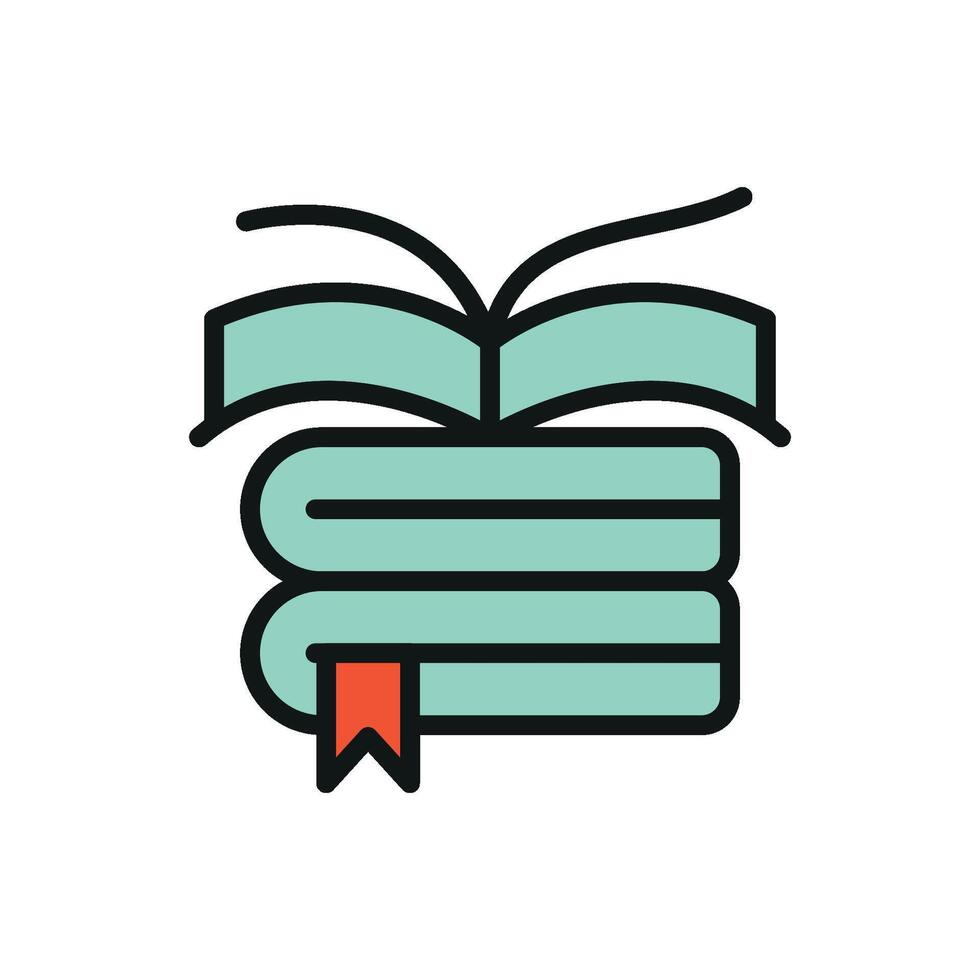 Book with bookmark icon conveys a passion for learning and daily reading perfect for literacy campaigns and book programs vector
