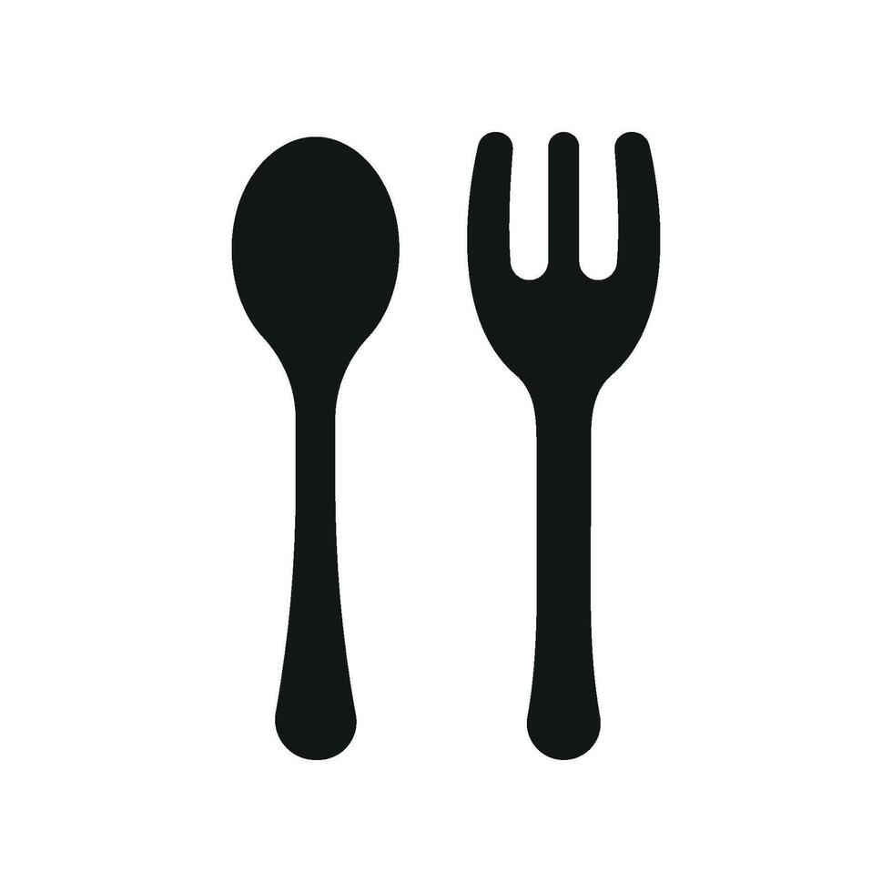 Spoon and fork icon showcases practicality and clean design perfect for user-friendly cooking platforms vector