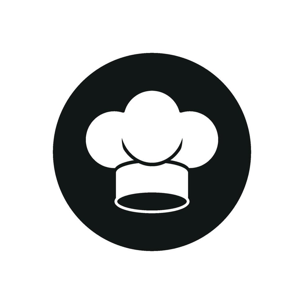 Chef hat and plate set icon emphasizes culinary excellence, food artistry, and tableware essentials suitable for cooking visuals and food branding vector
