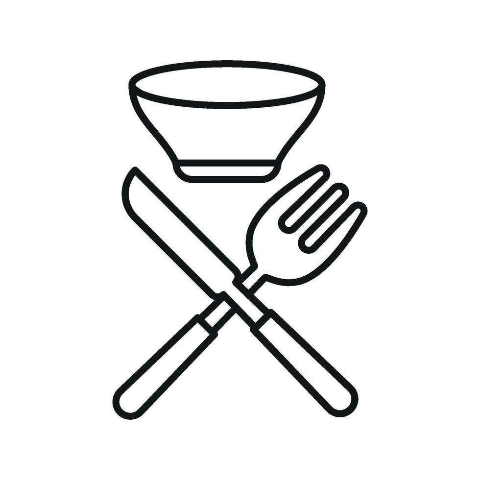 Knife fork and bowl set icon reflects everyday dining culture and meal enjoyment perfect for lifestyle blogs and cooking tutorials vector