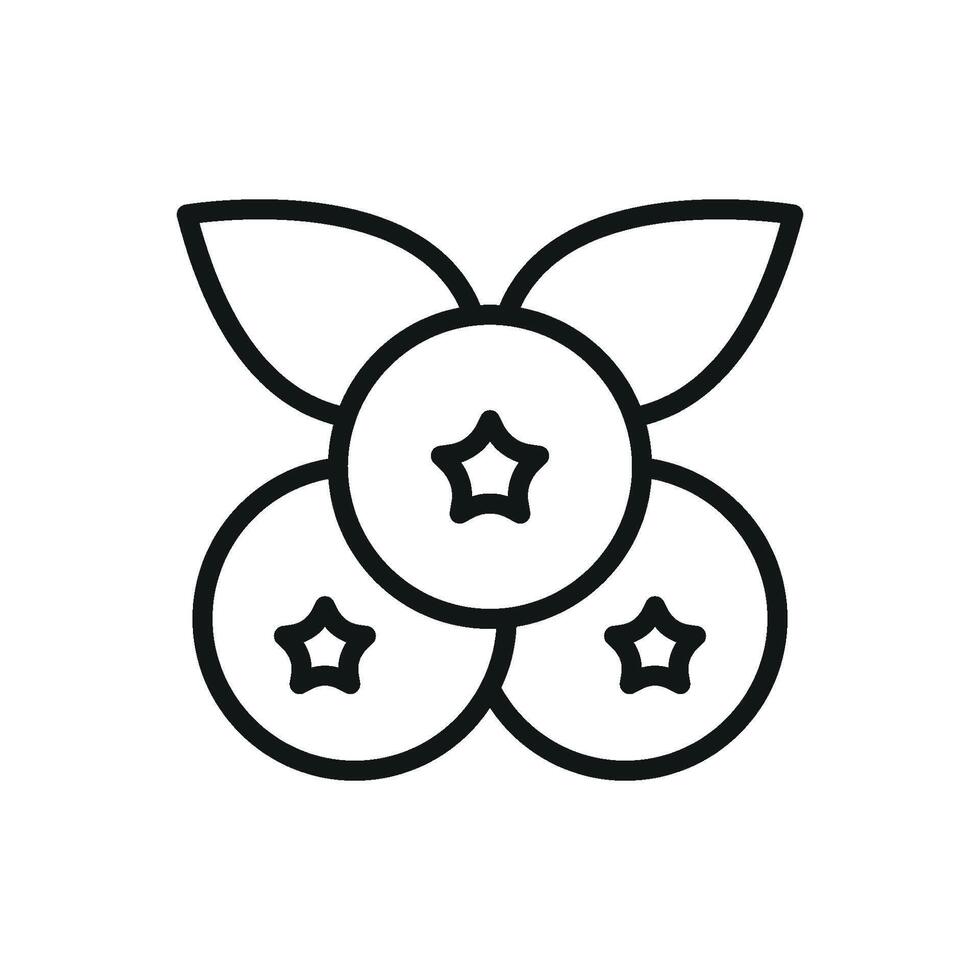 Blueberry fruit icon represents antioxidants, vitality, and healthy eating perfect for wellness campaigns and nutrition guides vector