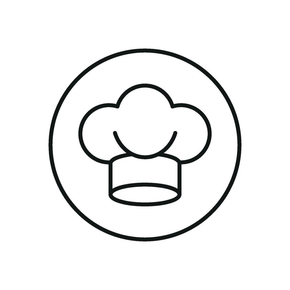 Chef hat and plate set icon portrays food preparation, plating techniques, and culinary creativity, ideal for restaurant branding and food photography vector