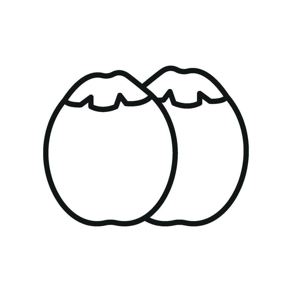 Coconut icon highlights a fresh, natural fruit with a distinct shell, perfect for vegan, gluten-free, and dairy-free recipes vector