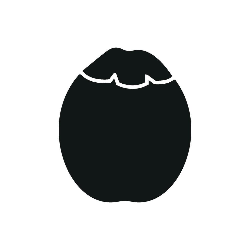 Coconut icon represents the tropical essence of coconut in both drinks and snacks, ideal for global food campaigns and healthy living vector