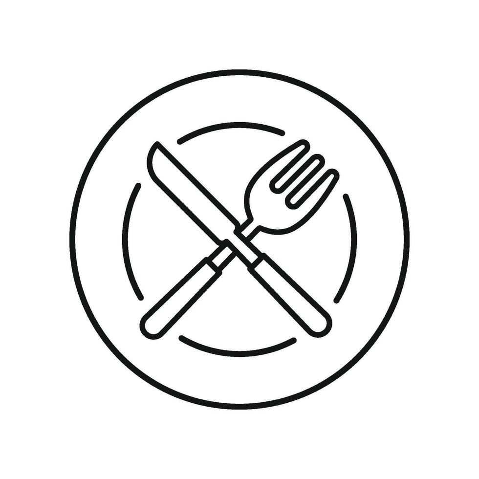 Fork knife and plate icon set highlights food presentation and tableware harmony ideal for cooking apps and dining designs vector