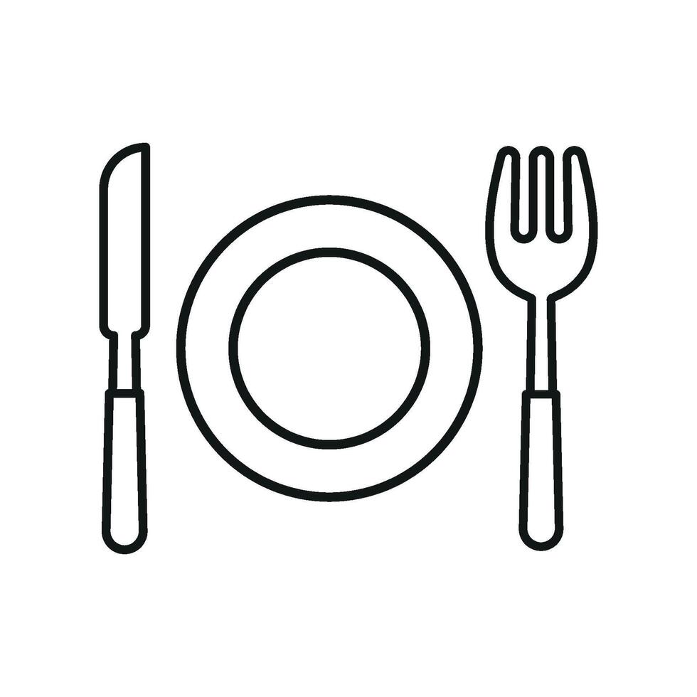 Fork knife and plate icon set combines utility and aesthetics in kitchen tools perfect for content creators and food bloggers vector