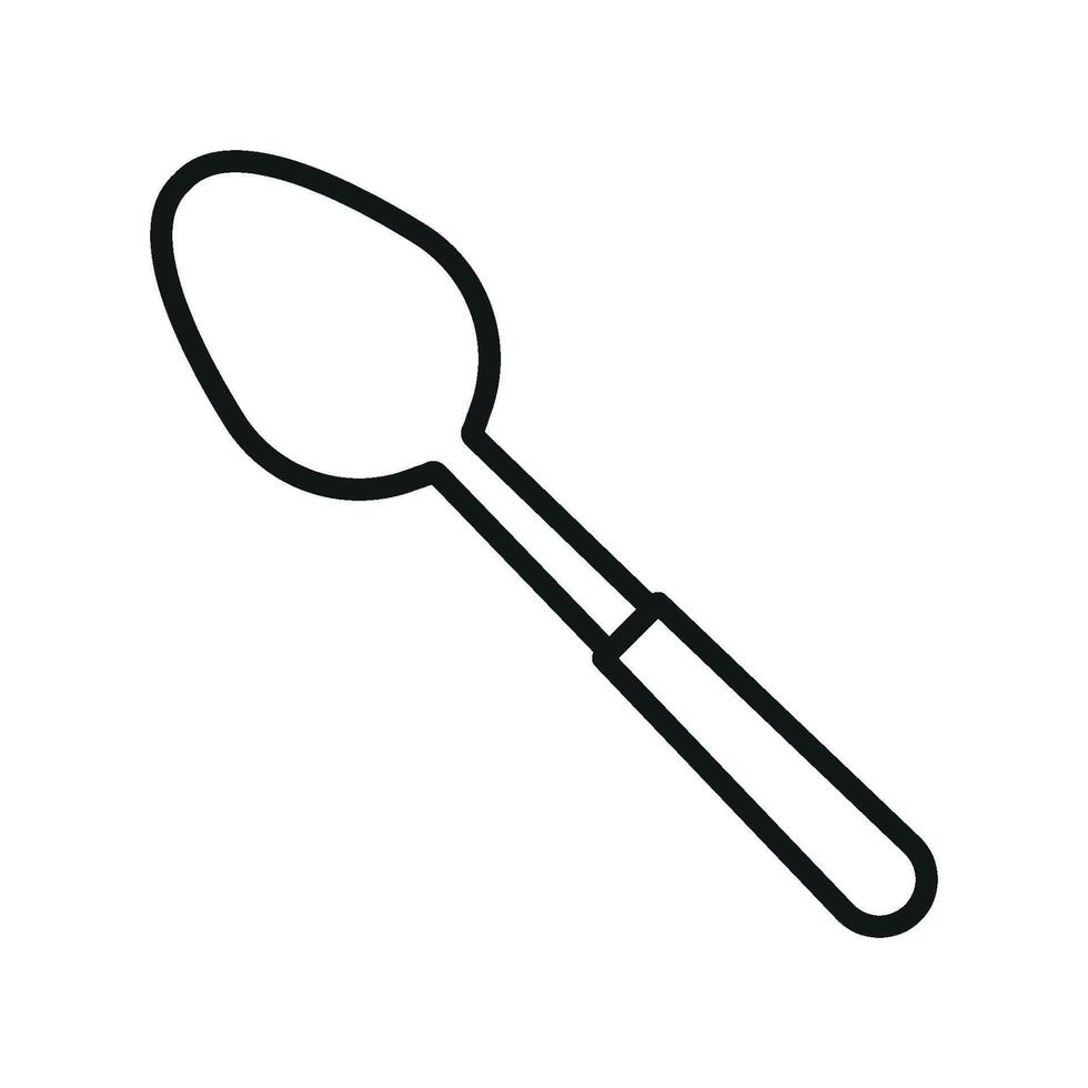 Spoon icon highlights simplicity in eating and cooking essentials perfect for restaurants, cookbooks, and recipe graphics vector