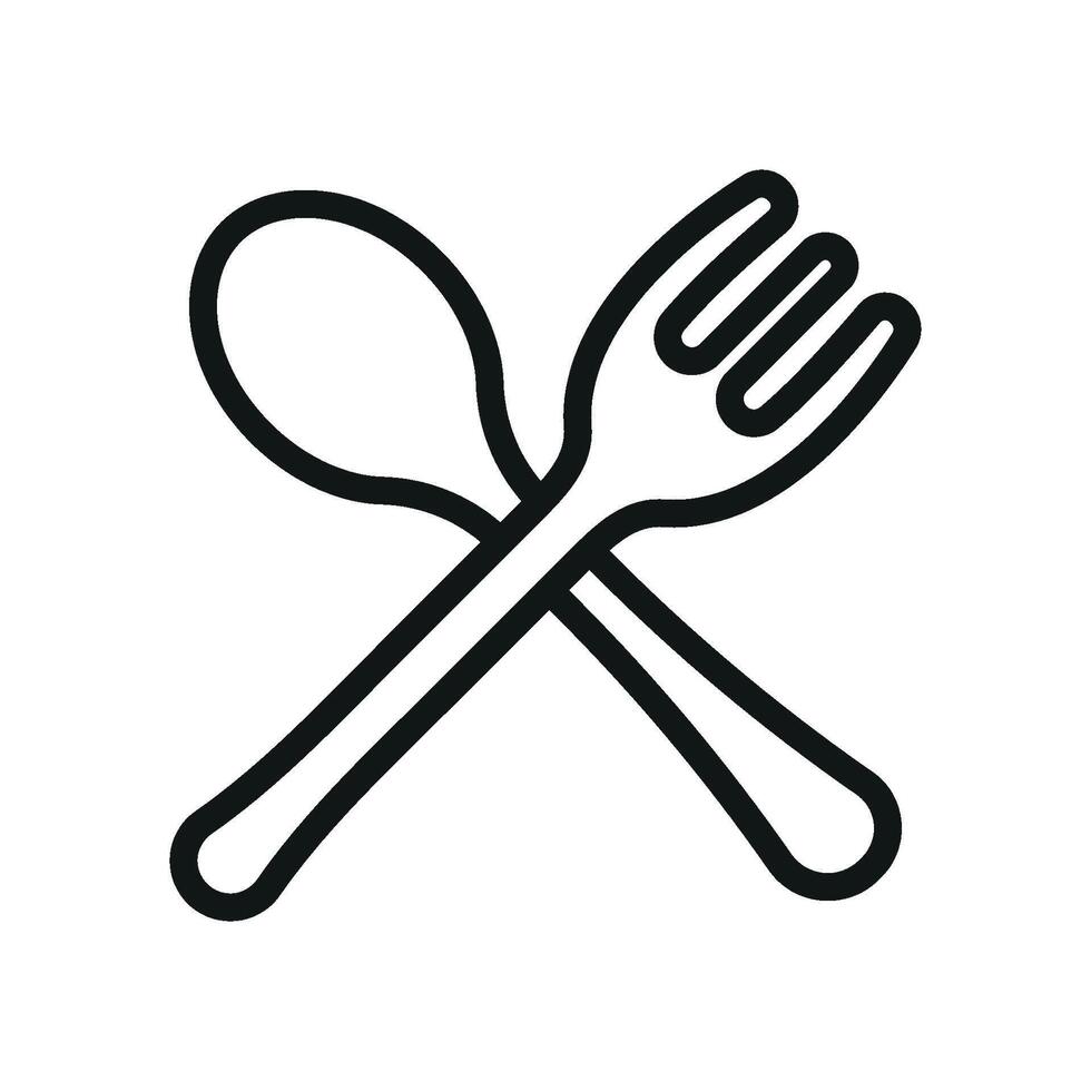 Spoon and fork icon emphasizes daily meal routines and kitchen culture perfect for nutrition apps and food guides vector