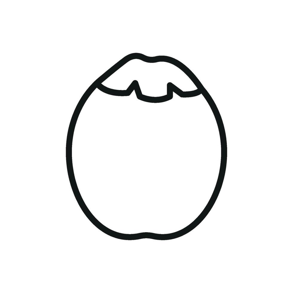 Coconut fruit icon symbolizes natural fats, hydration, and wellness ideal for health-conscious food promotions and tropical beverages vector