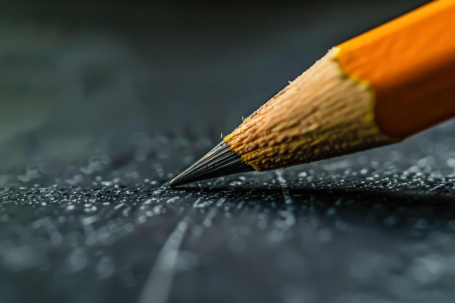 Pencil is on a black surface photo