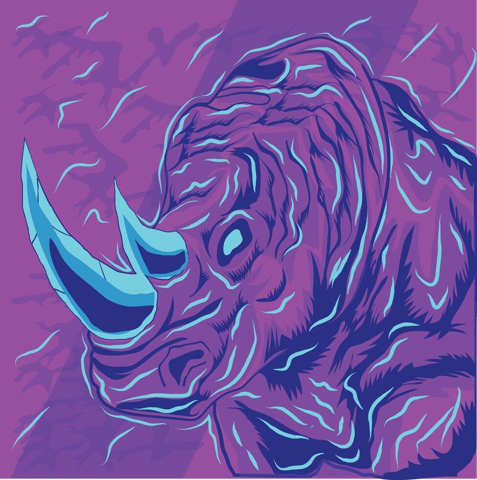 Vibrant Rhino Illustration vector