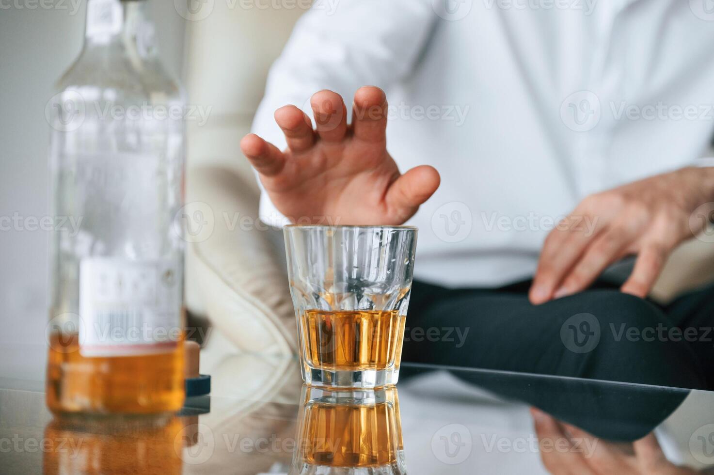 Man is, rejected alcohol. No more drinking photo