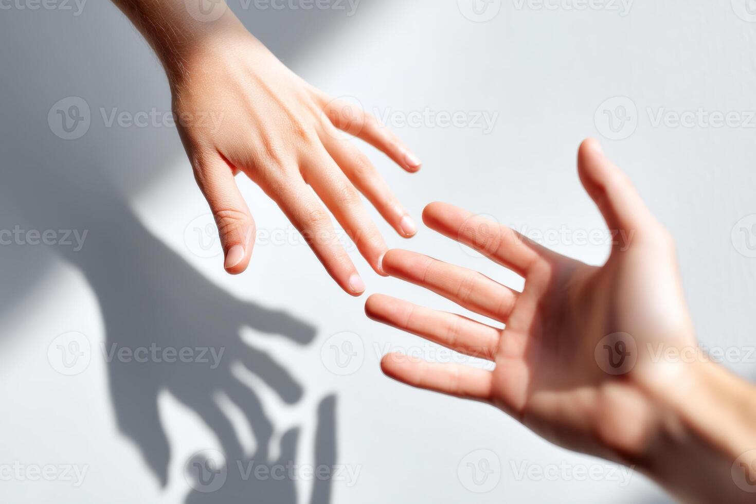 Reaching hands symbolize emotional connection and intimacy between individuals, showcasing the bond of human relationships and the importance of touch in our lives, emotional connection concept photo