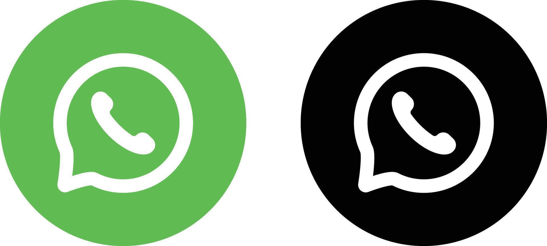 WhatsApp Logo Icon . Chat Messaging App Symbol Design. Illustration of WhatsApp Logo. vector