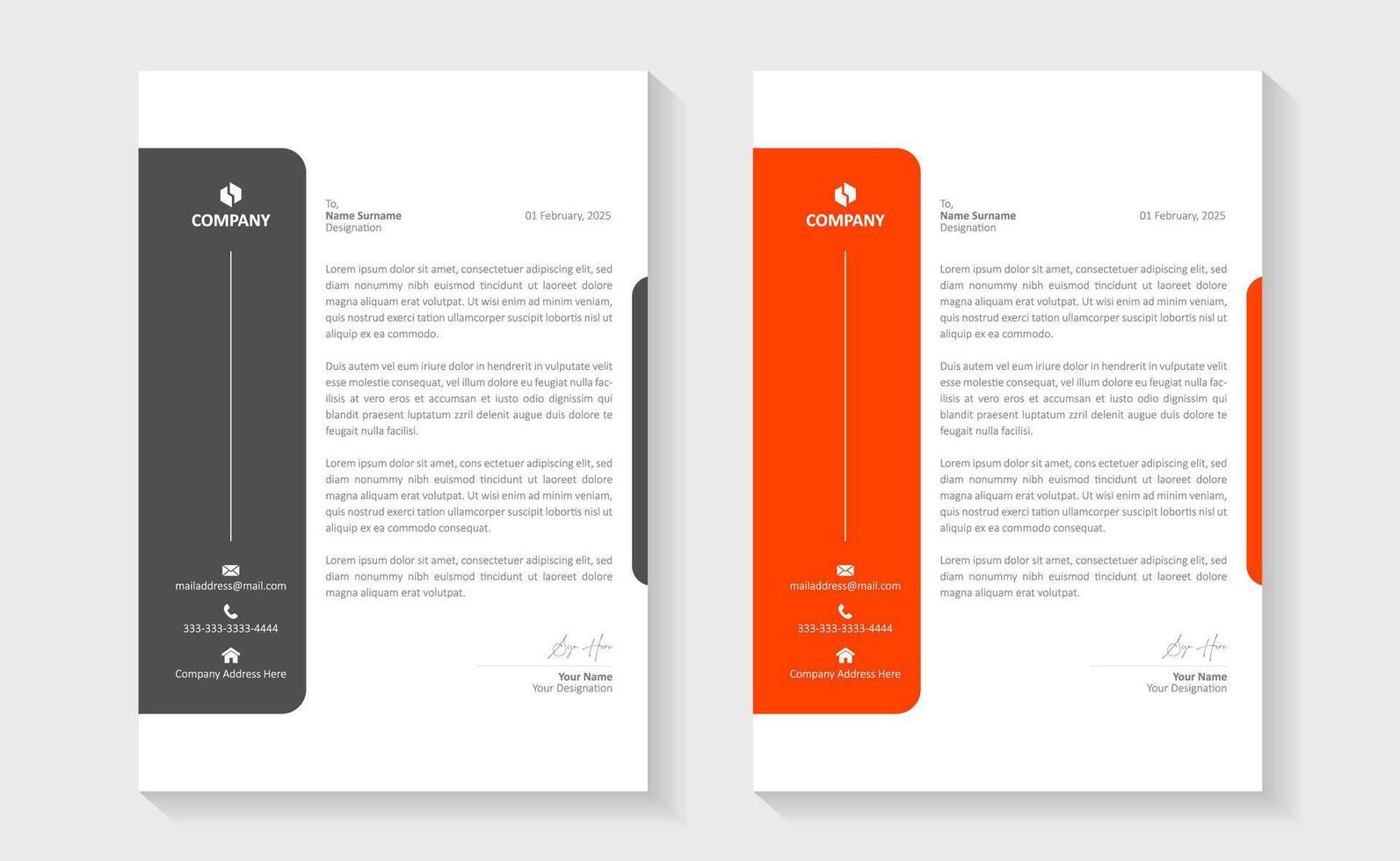 A modern, creative, and professional letterhead bundle perfect for your corporate projects. Letterheads designed in a clean and minimalist style, ideal for official documents vector