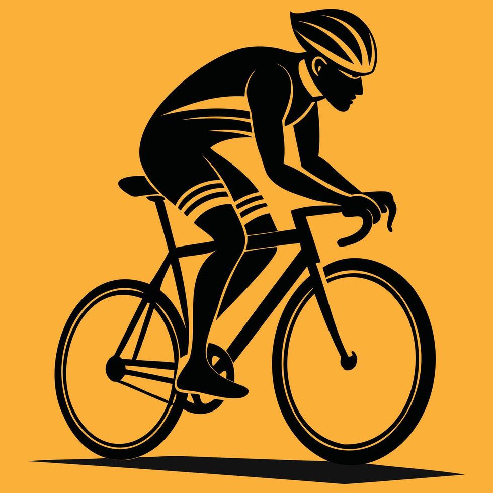 Speedy Cyclist on the Road vector