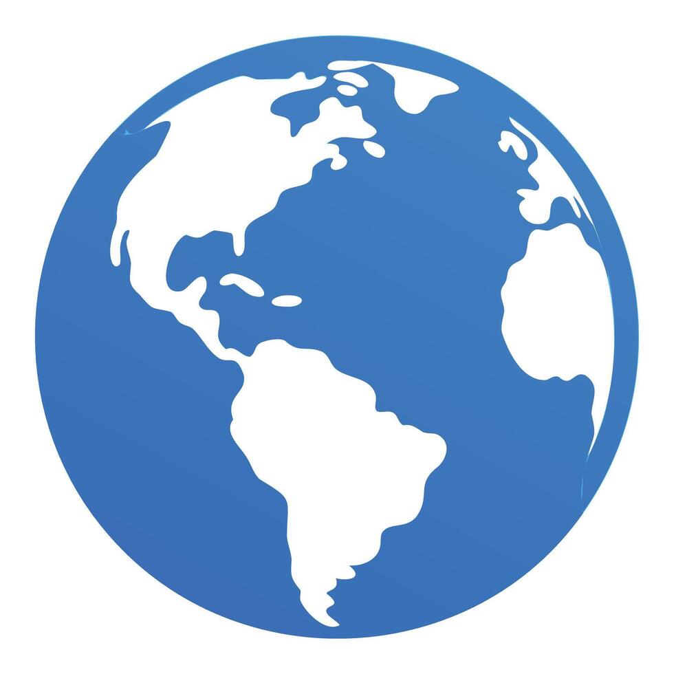 Globe Illustration with Land and Ocean vector