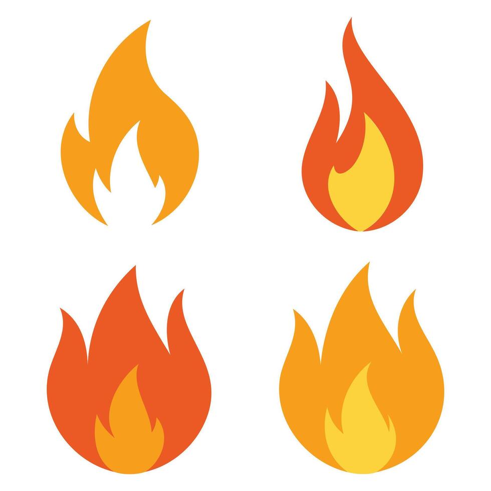 Flame Silhouette Design Bundle vector