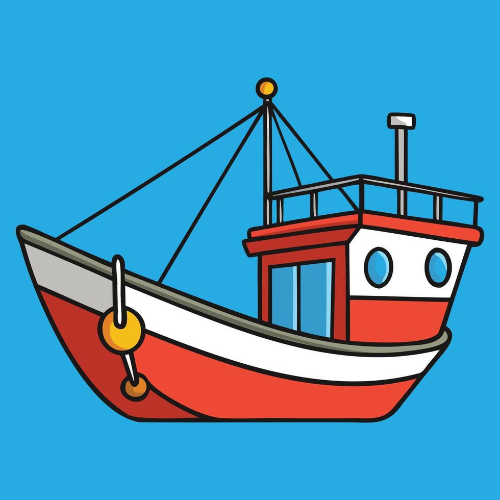 Vintage Fisherman Boat Design vector
