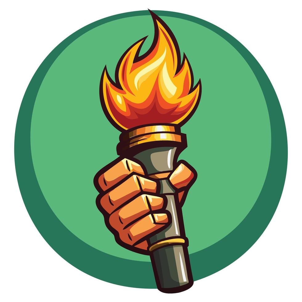 Bright Torch with Flames Design vector