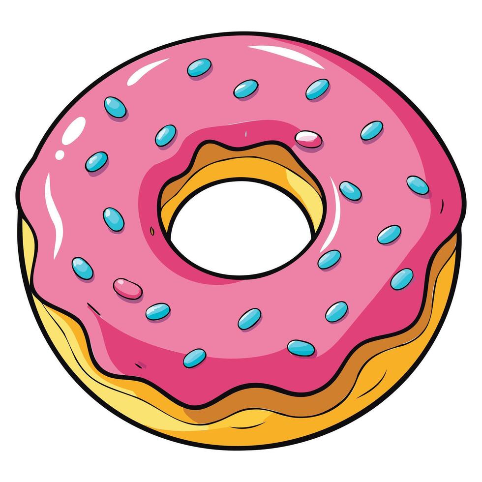 Glazed Donut Food Art vector