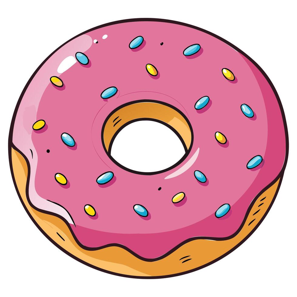 Sweet Dessert Donut Drawing vector