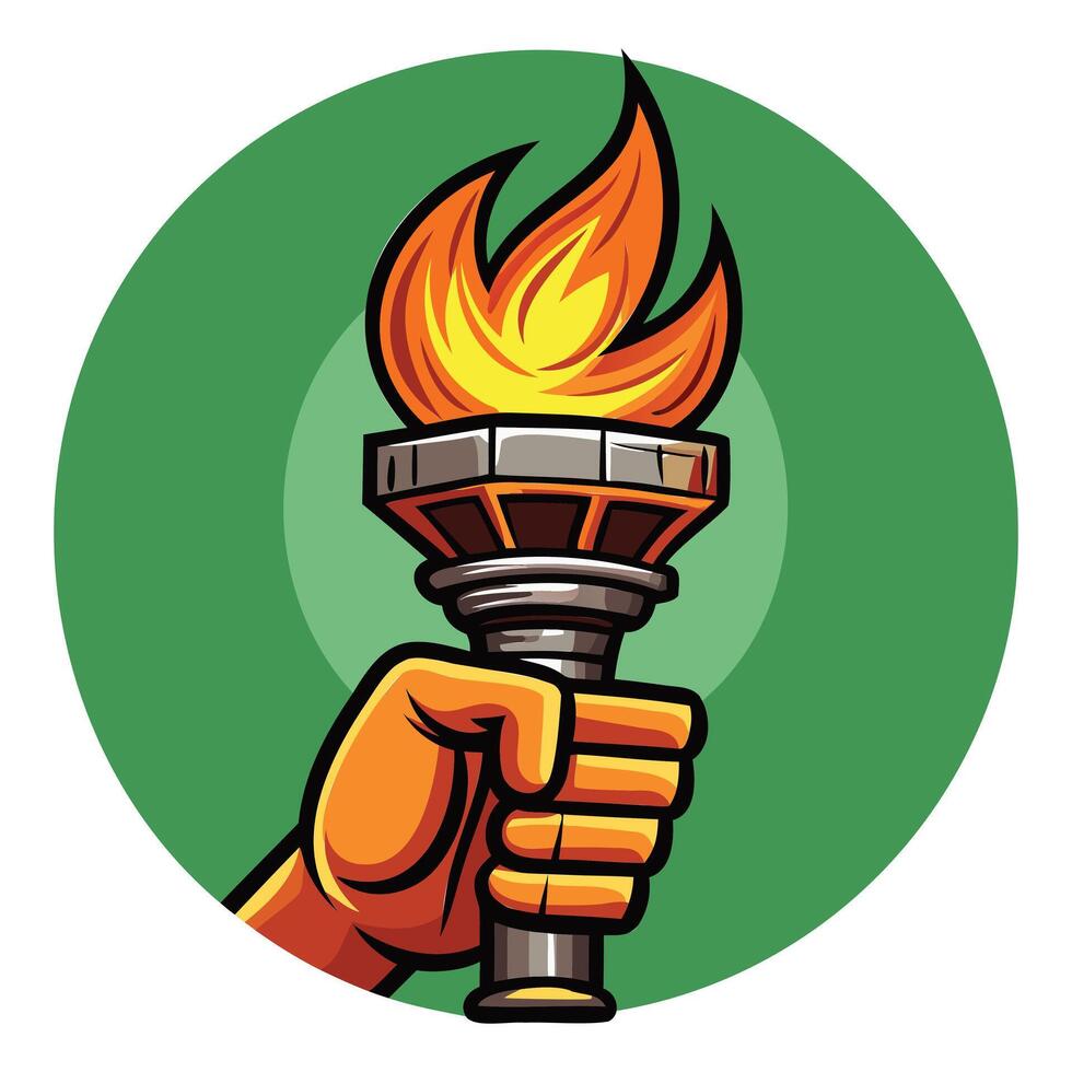 Classic Flaming Torch Icon vector