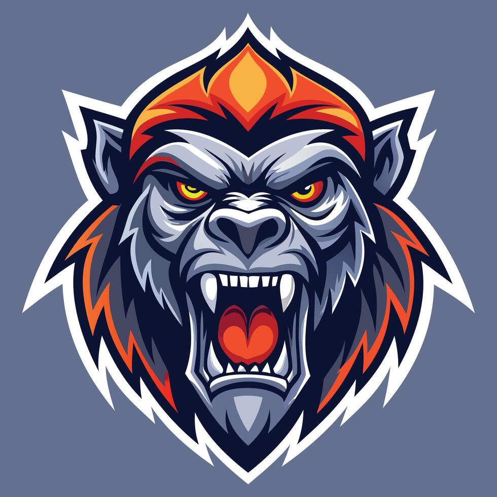 Angry Ape Emblem Design vector
