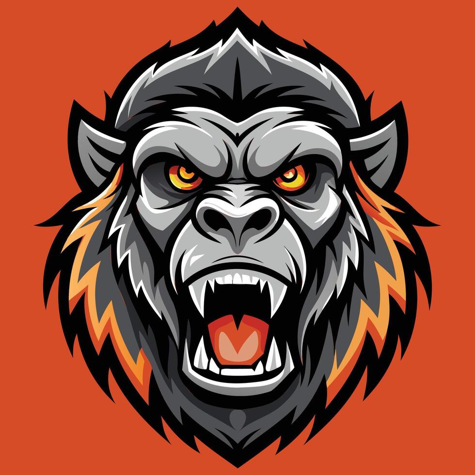 Bold Gorilla Face Icon vector