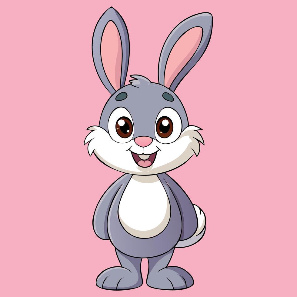 Happy Bunny Character Art vector