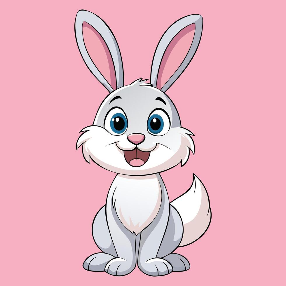 Smiling Bunny Animal Drawing vector