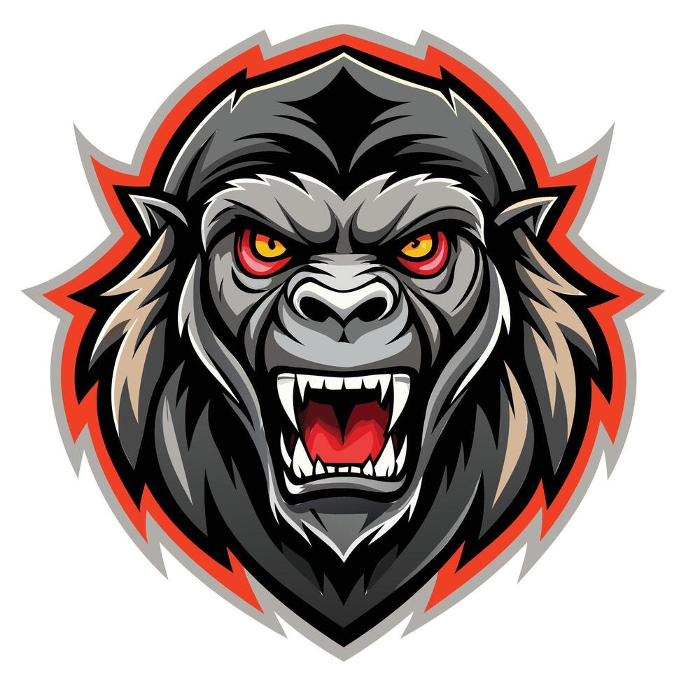 Fierce Gorilla Head Logo vector