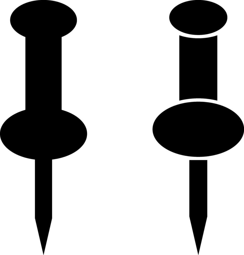 push pin icon set stationery office supplies. paper notice vector