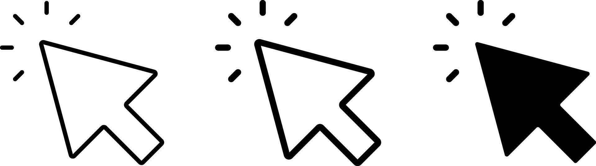 cursor icon set. Click Cursors. Pointer click sign. mouse arrow symbol. Computer uses element vector