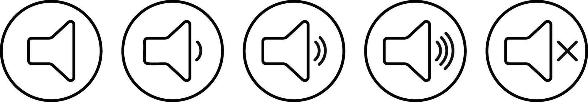 speaker icon set. Mute and unmute volume sound. Audio speaker. volume icons vector