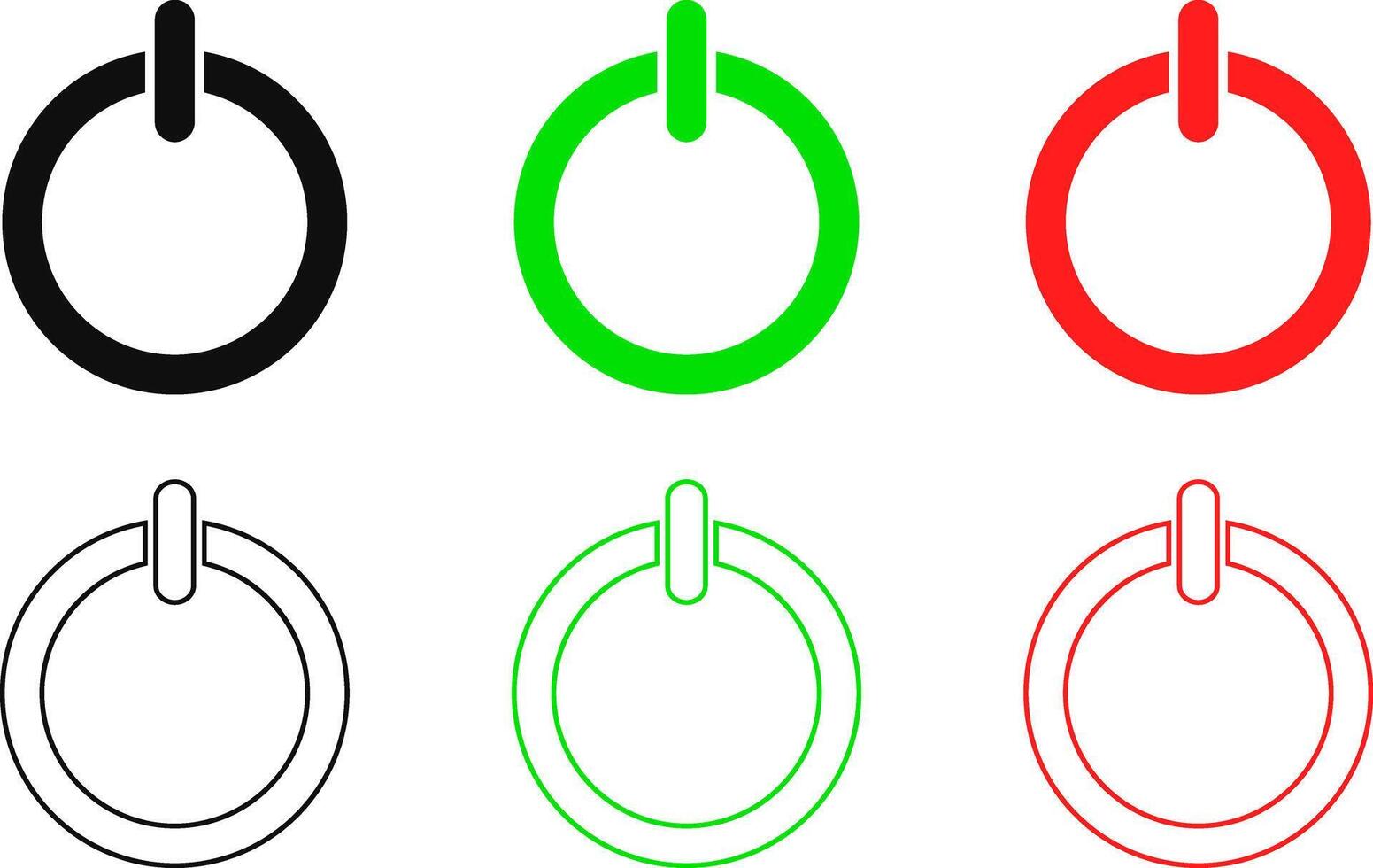 On off icon set. power buttons. Start Push Power Button. Interface switch concept vector