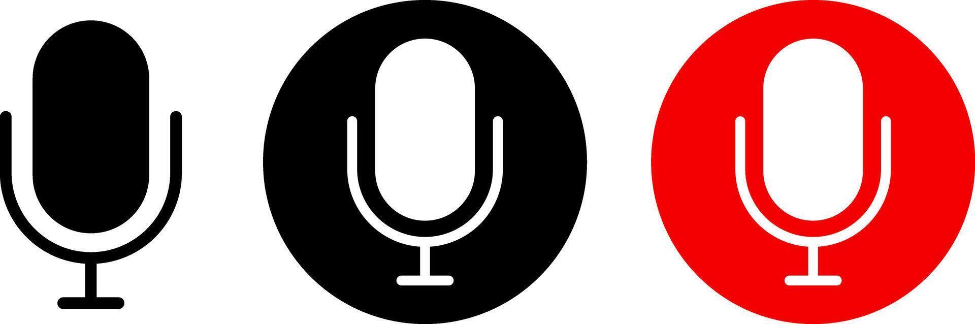Recording icon set. Red logo camera recording symbol. recording conversation. recording voice message signs vector