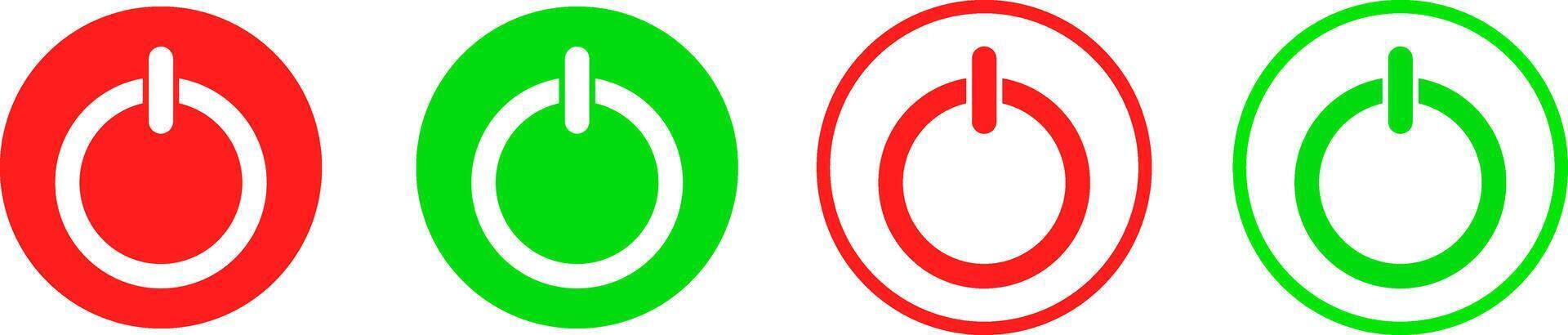 On off icons set. power buttons. Start Push Power Button. Interface switch concept vector