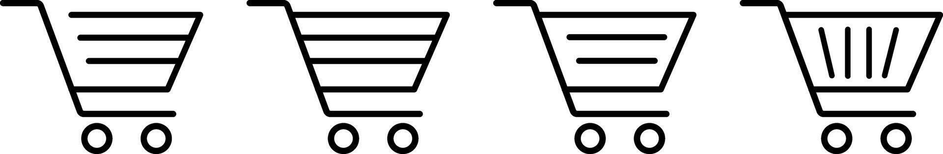 Shopping cart icon. Web store shop icons. Full and empty symbol. internet shop buy logo signs. shop and sale vector