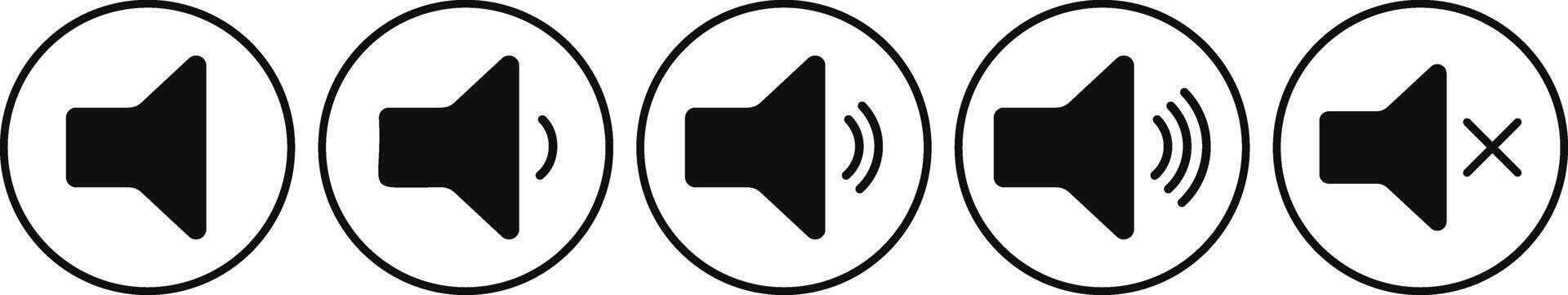 speaker icon set. Audio speaker. volume icons. Mute and unmute volume sound vector