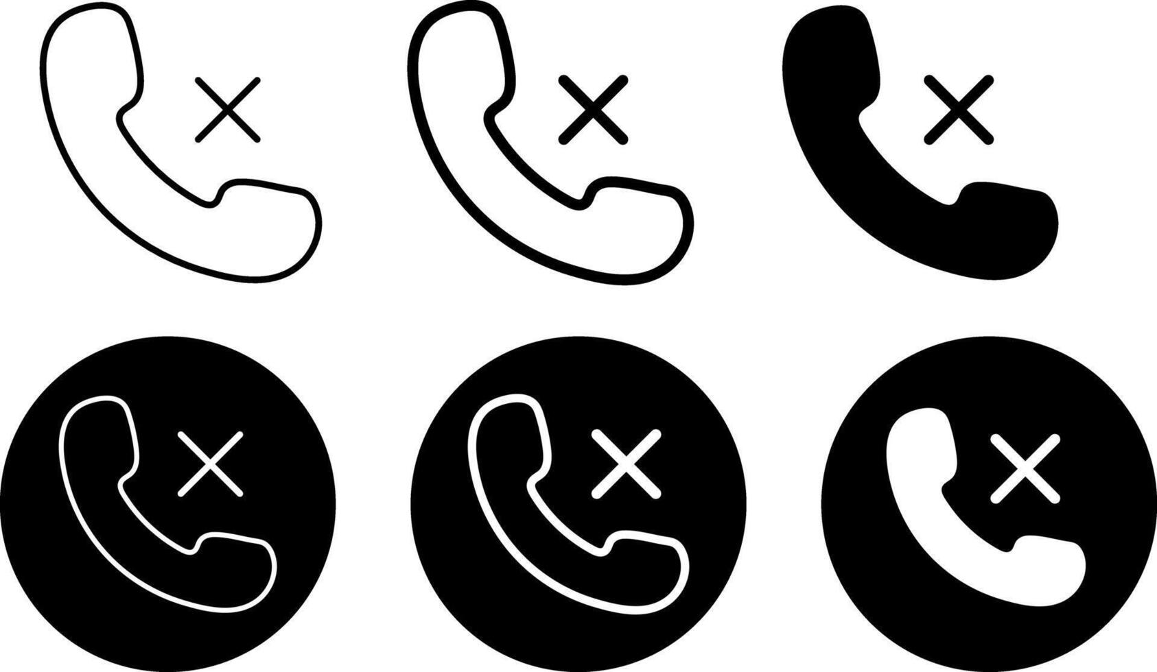 blocking phone icon set. Telephone call sign. Contact us. communication icons vector