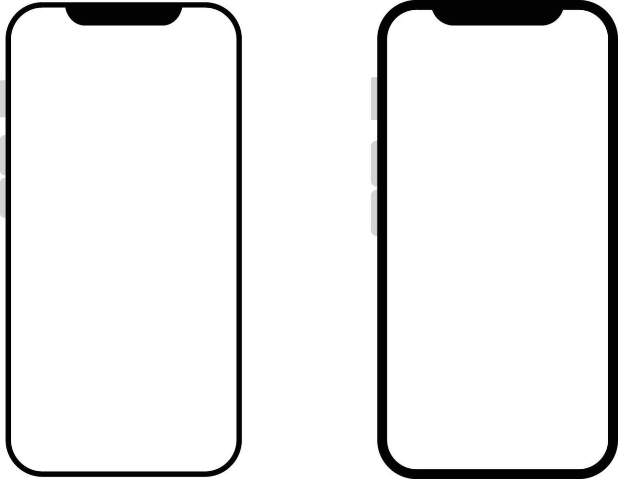 Realistic smartphone icon set. Phone display with white screen. Cellphone icons Collection. mobile concept and web designs vector