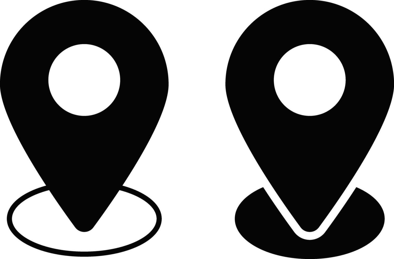 location icons set. pin icons. position symbol. Map sign vector