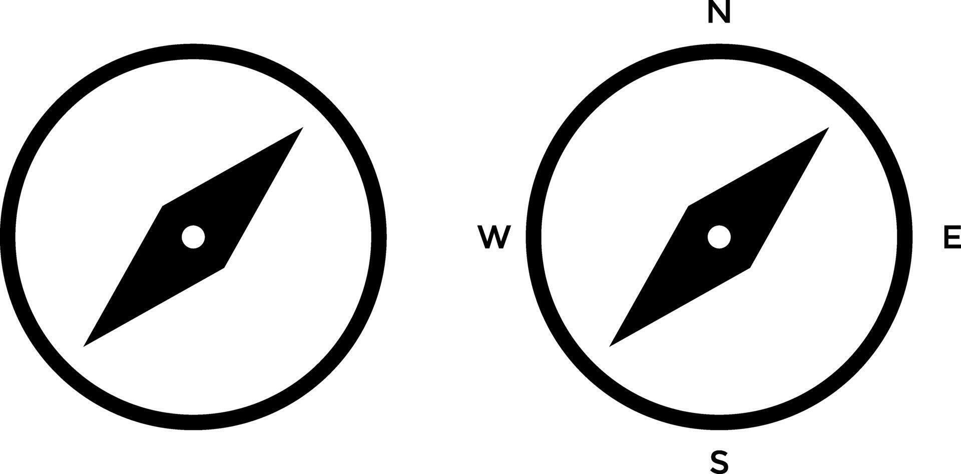 compass icon. Wind rose icons. nautical chart. Monochrome navigational sign vector