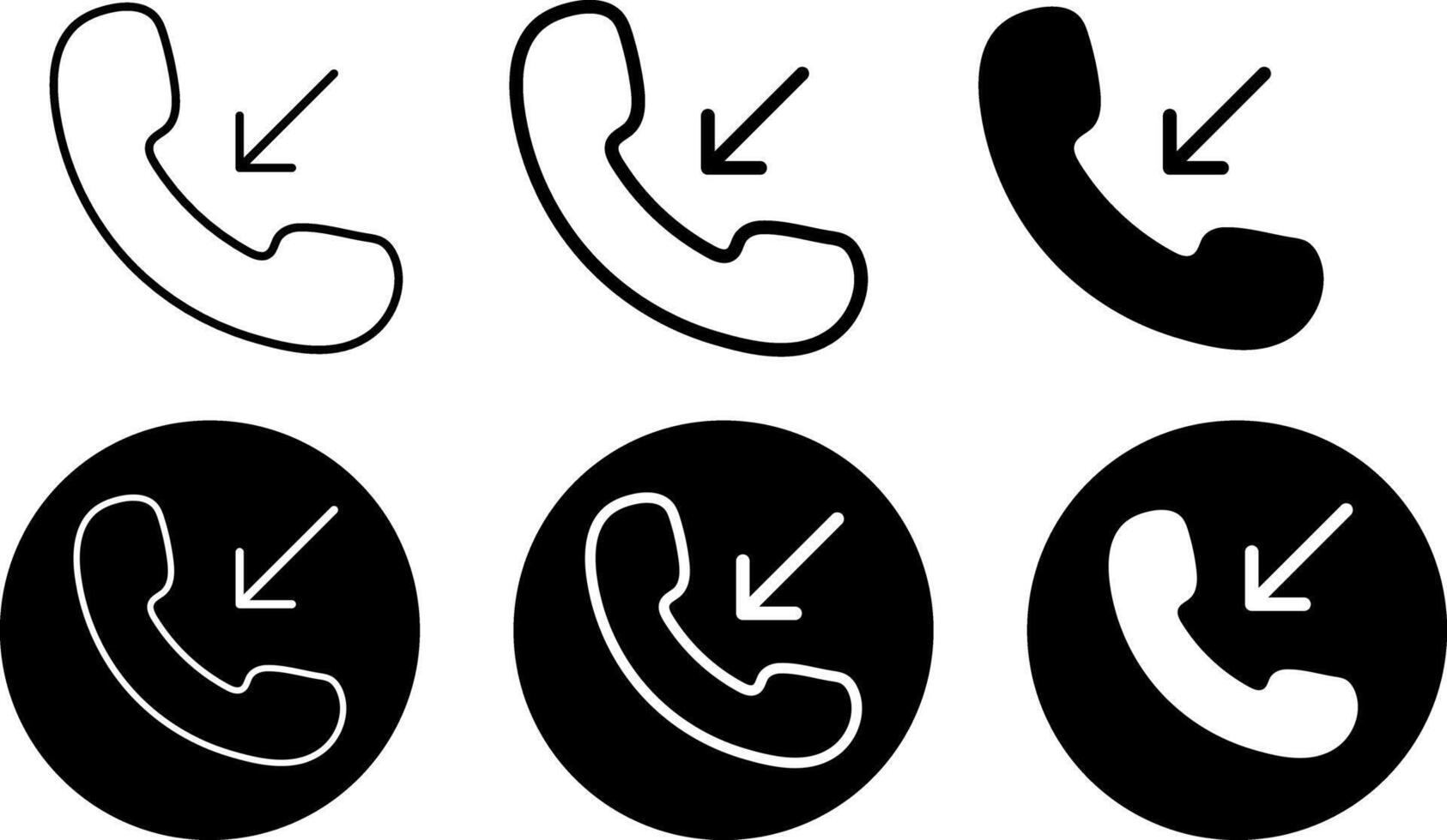 Incoming call icon set. Mobile Phone calls sign. Telephone sign vector