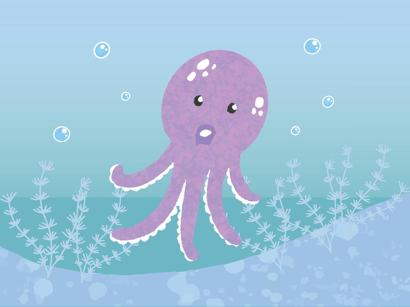Ocean set Squid vector