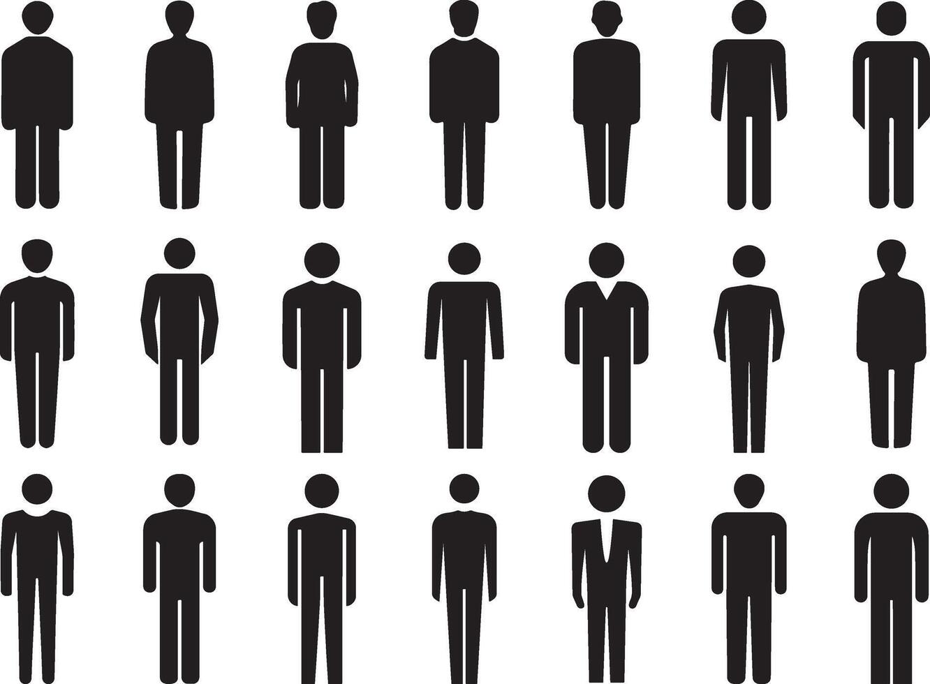 Set of man icons silhouette vector