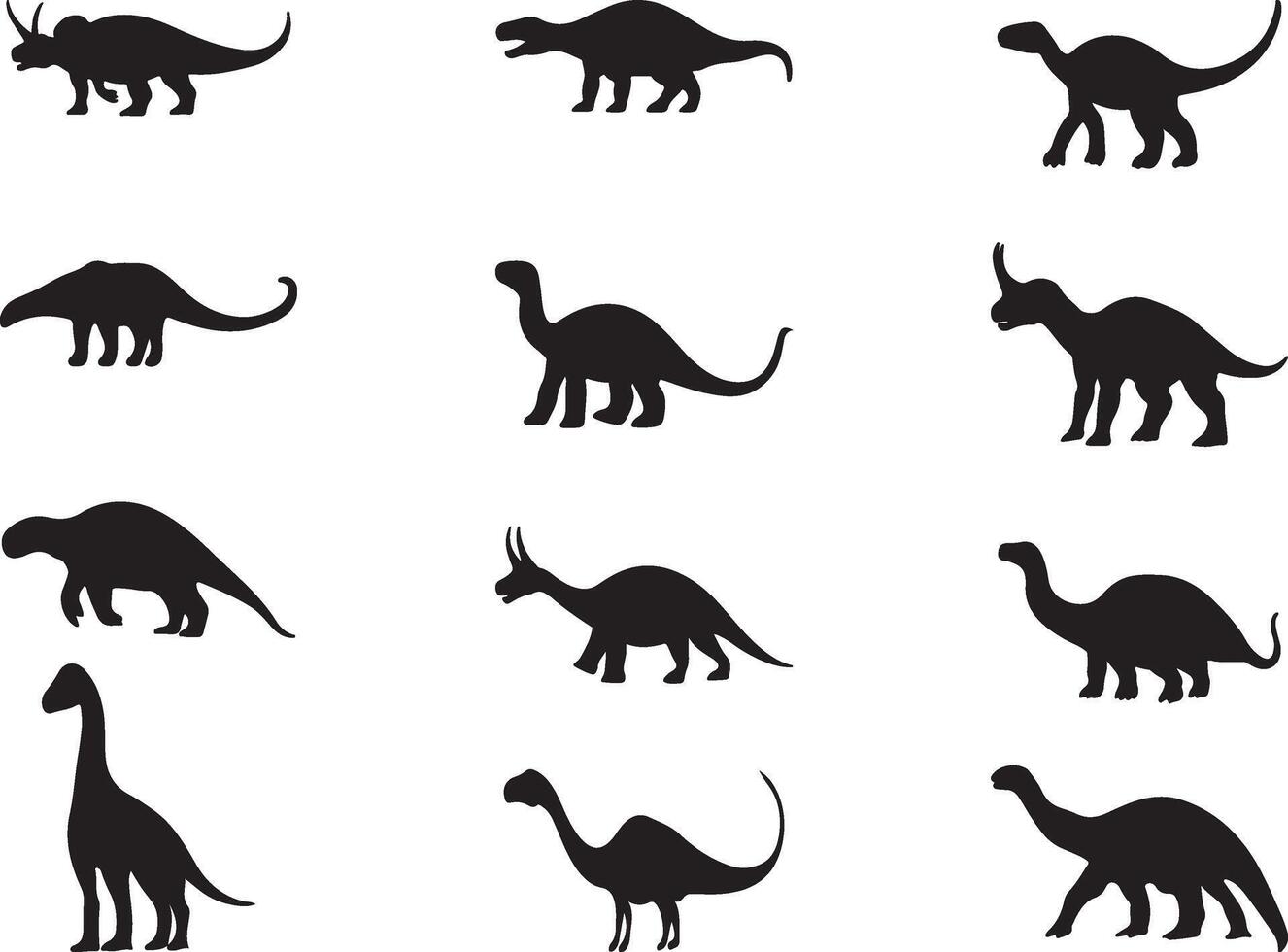 Set of quadrupedal herbivor silhouette vector