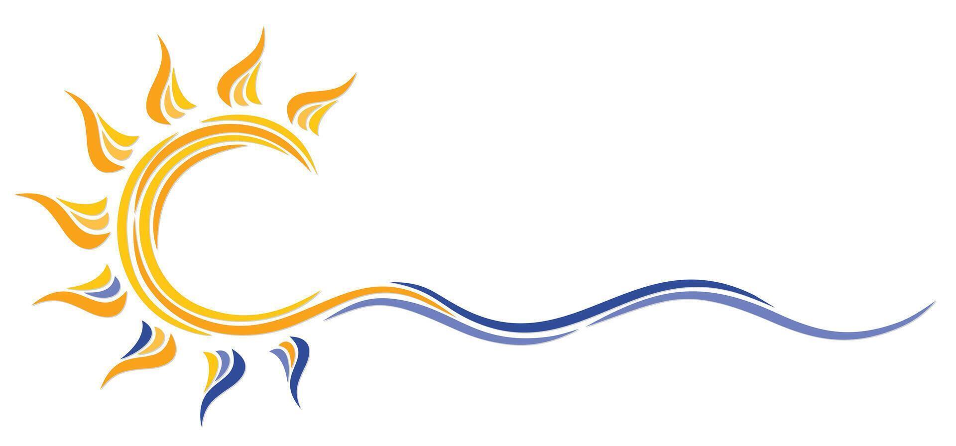 Symbol Sun and Sea. vector