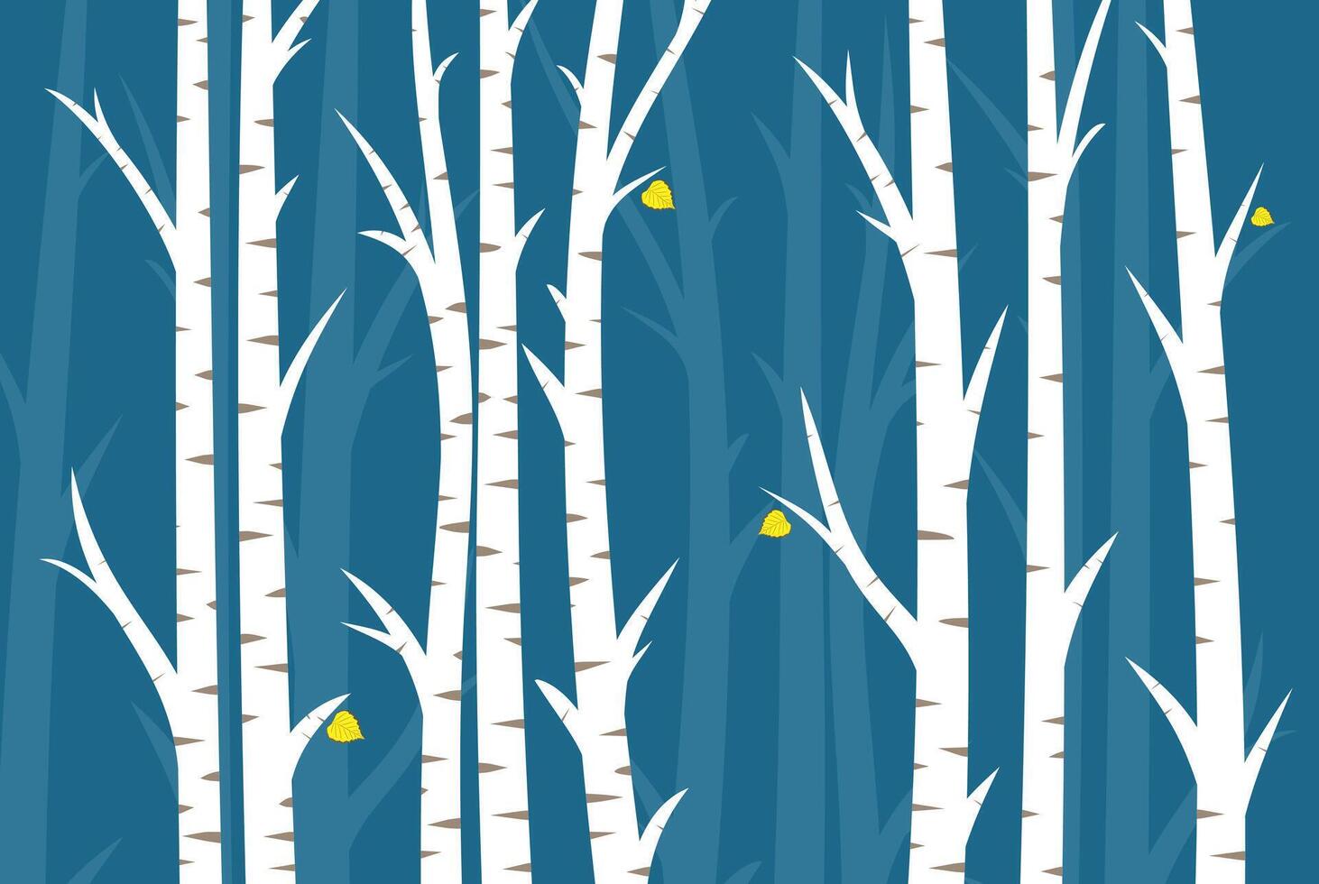 Background with autumn birch wood. vector